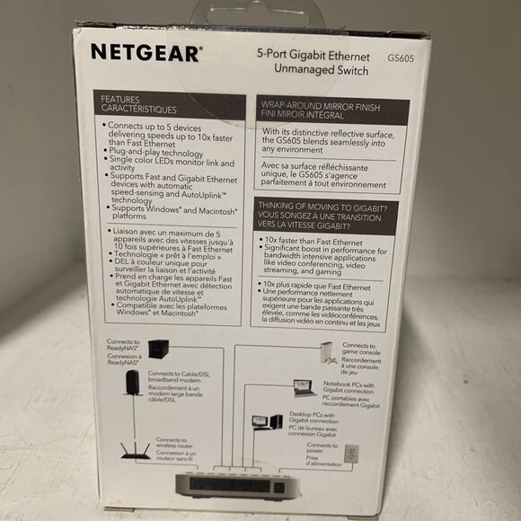 NETGEAR GS605NA 5-Port Gigabit Ethernet Unmanaged Switch - Picture 2 of 8